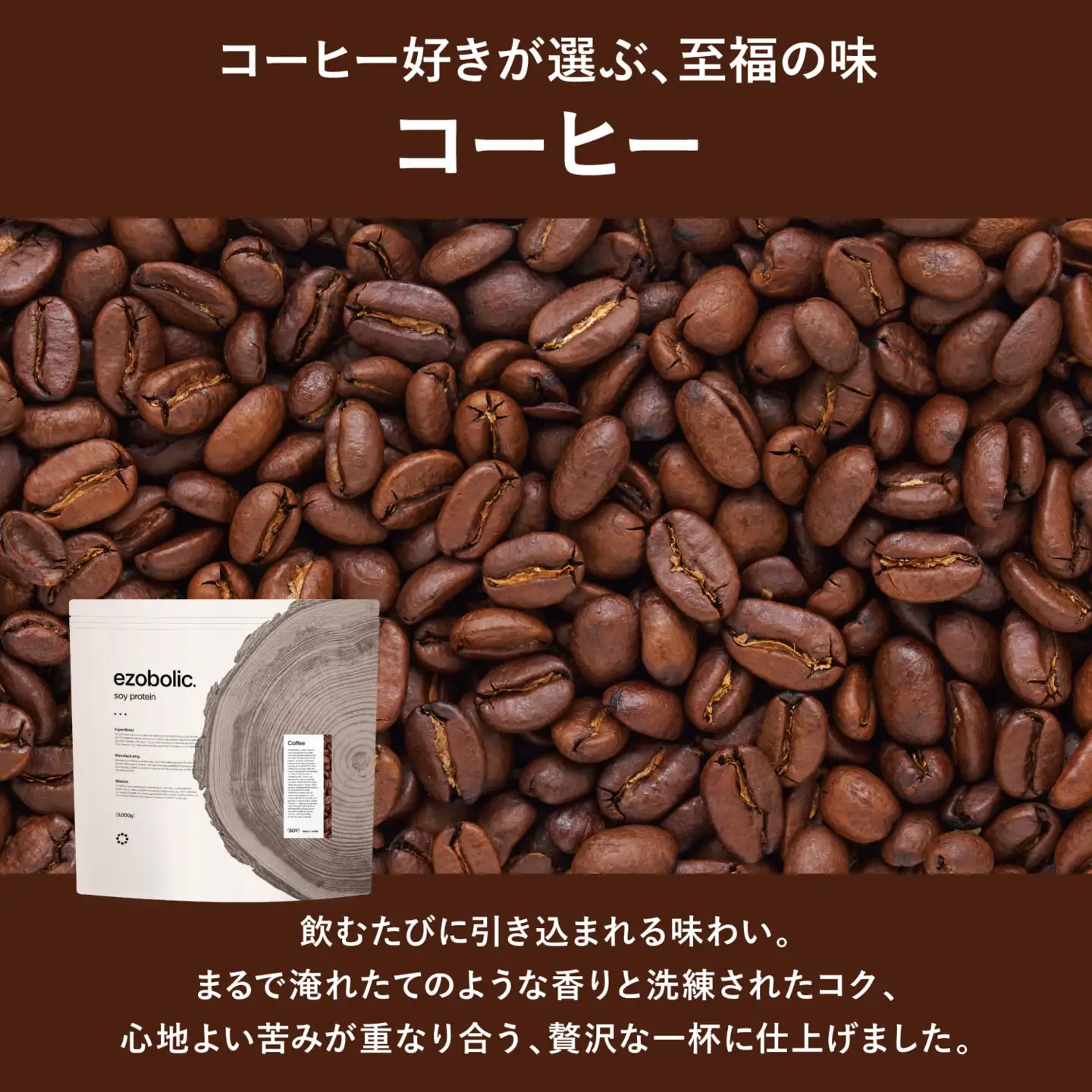 【コーヒー風味】 EZOBOLIC ソイプロテイン 3kg LG
