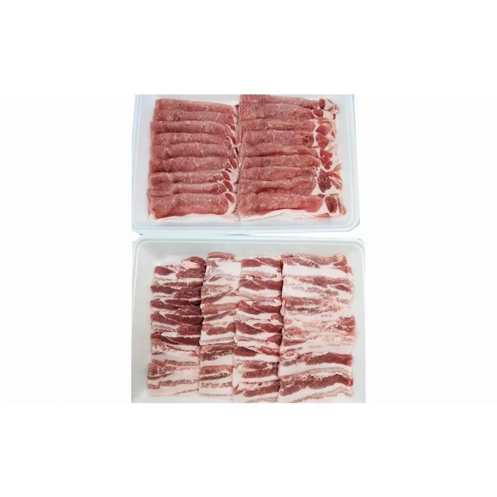 能登豚詰め合わせ　バラ　焼肉用　500g、ロース　しゃぶしゃぶ用　500g