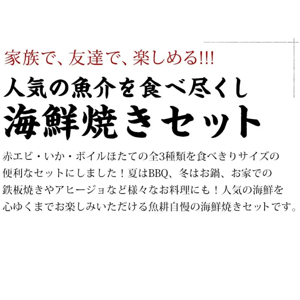 海鮮 バーベキュー セット 3種15品 ホタテ エビ イカ 海鮮セット BBQセット 詰め合わせ