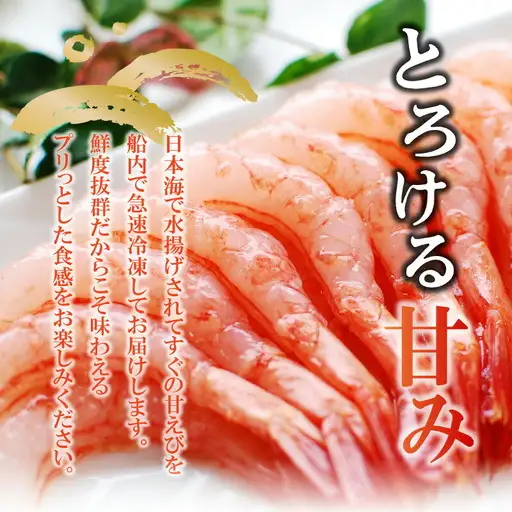 香住の甘エビ 刺身用 中サイズ 解凍前750g以上×2パック 合計1.5kg以上 冷凍　04-12