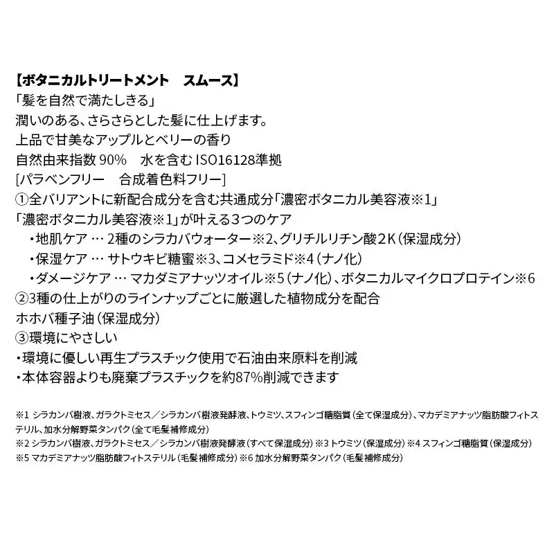 BOTANIST ボタニスト ボタニカル トリートメント 【スムース】 （大容量詰替）3個