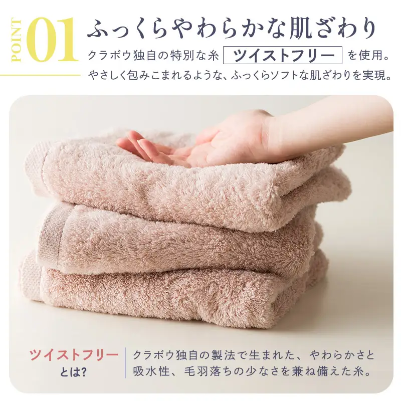 今治タオル AKINAI 無撚糸ビックフェイスタオル 2枚セット（ブルー）