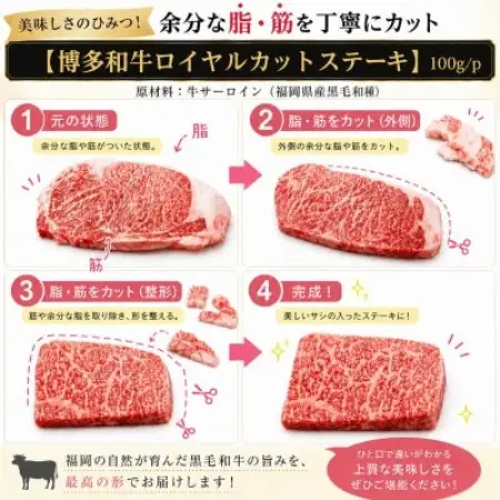 この味プレミアム!【A4～A5】博多和牛サーロインロイヤルカットステーキ　200g(大野城市)【配送不可地域：離島】【1770982】