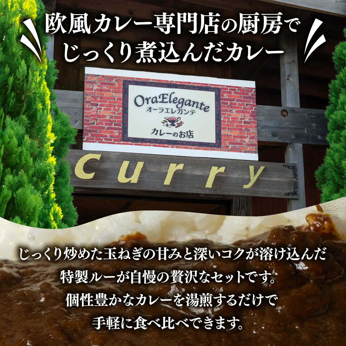 欧風カレー専門店の厨房でじっくり煮込んだカレーの詰め合わせ (冷凍)【Aセット／3個】【ora-001】