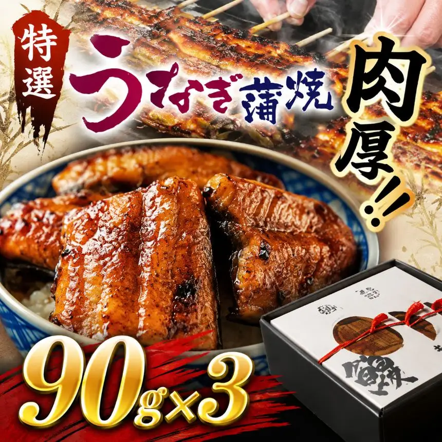 【定期2回】特選 蒲焼うなぎ(短冊)肉厚うなぎを炭火焼 ふっくら朝焼うなぎ（白焼き）