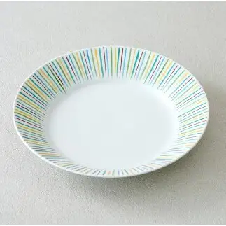 有田焼 5色十草 リムプレート皿 21cm【中山陶和堂】 食器 うつわ 器 プレート 皿 かわいい カラフル bv015