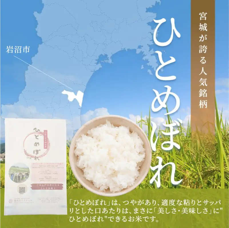 【令和8年産】 新米 宮城県産 ひとめぼれ 精米 5kg