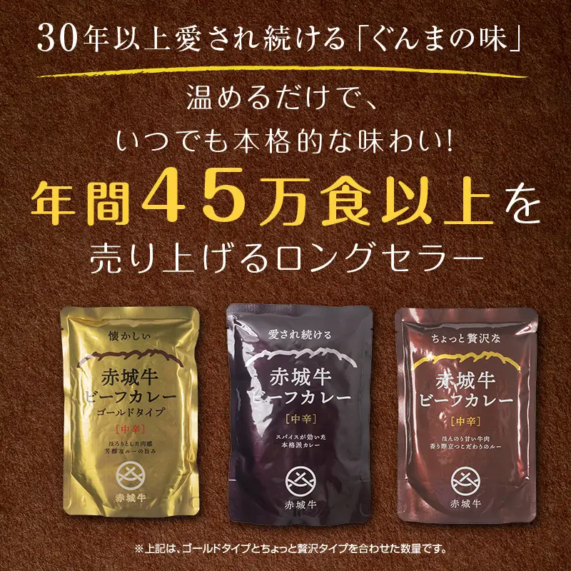 【定期便・全3回】赤城牛ビーフカレー中辛 計30個セット（10個×3回） カレー レトルト 牛肉 銘柄牛 赤城牛 長期保存  F4H-0849