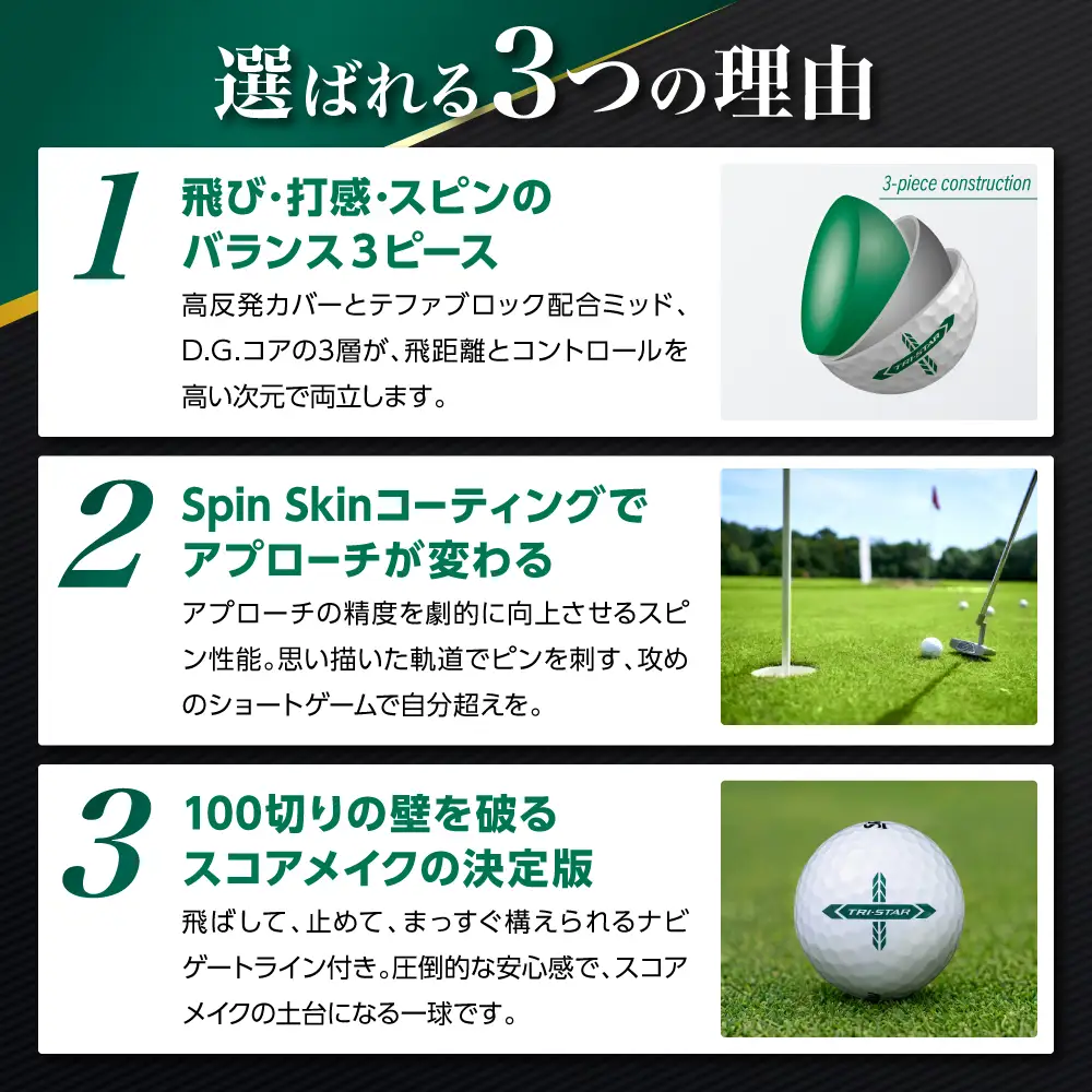 ゴルフボール 【スピード出荷】 スリクソン トライスター ホワイト【1ダース】 ゴルフボール
