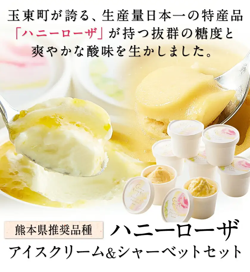 抜群の糖度と爽やかな酸味♪ハニーローザアイスクリーム＆ハニーローザシャーベット 120ml 12個 熊本県玉名郡玉東町 すもも ハニーローザ アイス ぷらっとぎょくとう
