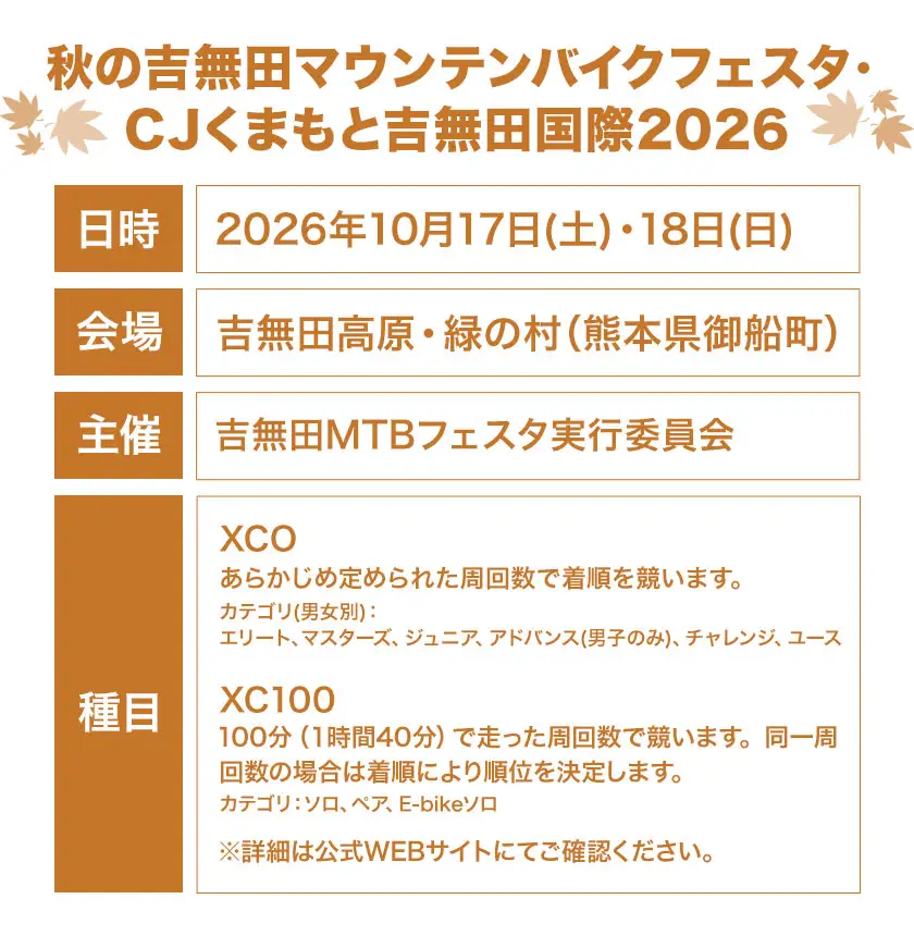 MTBレース参加チケット 1枚 XCO女子ジュニア アキヨシ 吉無田MTBフェスタ実行委員会