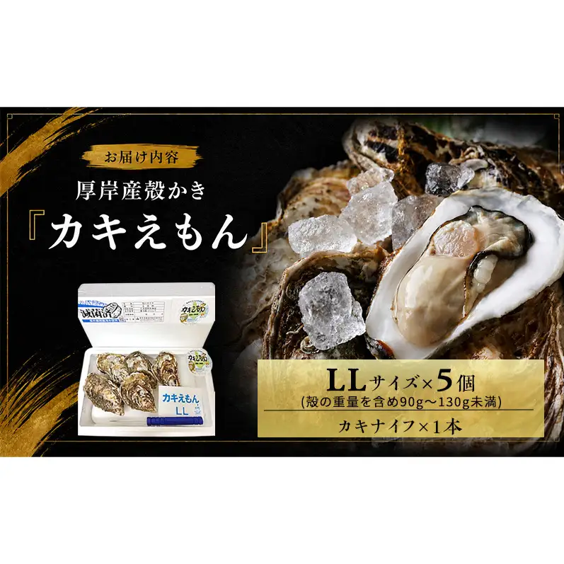 カキ 生食用 北海道 厚岸産 殻かき カキエモン LLサイズ 5個 牡蠣 魚