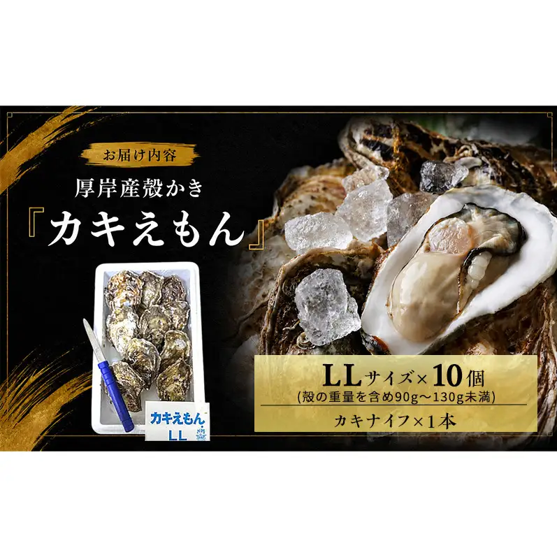 カキ 生食用 北海道 厚岸産 殻かき カキエモン LLサイズ  10個 牡蠣 魚貝類 生牡蠣 殻付き牡蠣 カキ ブランド