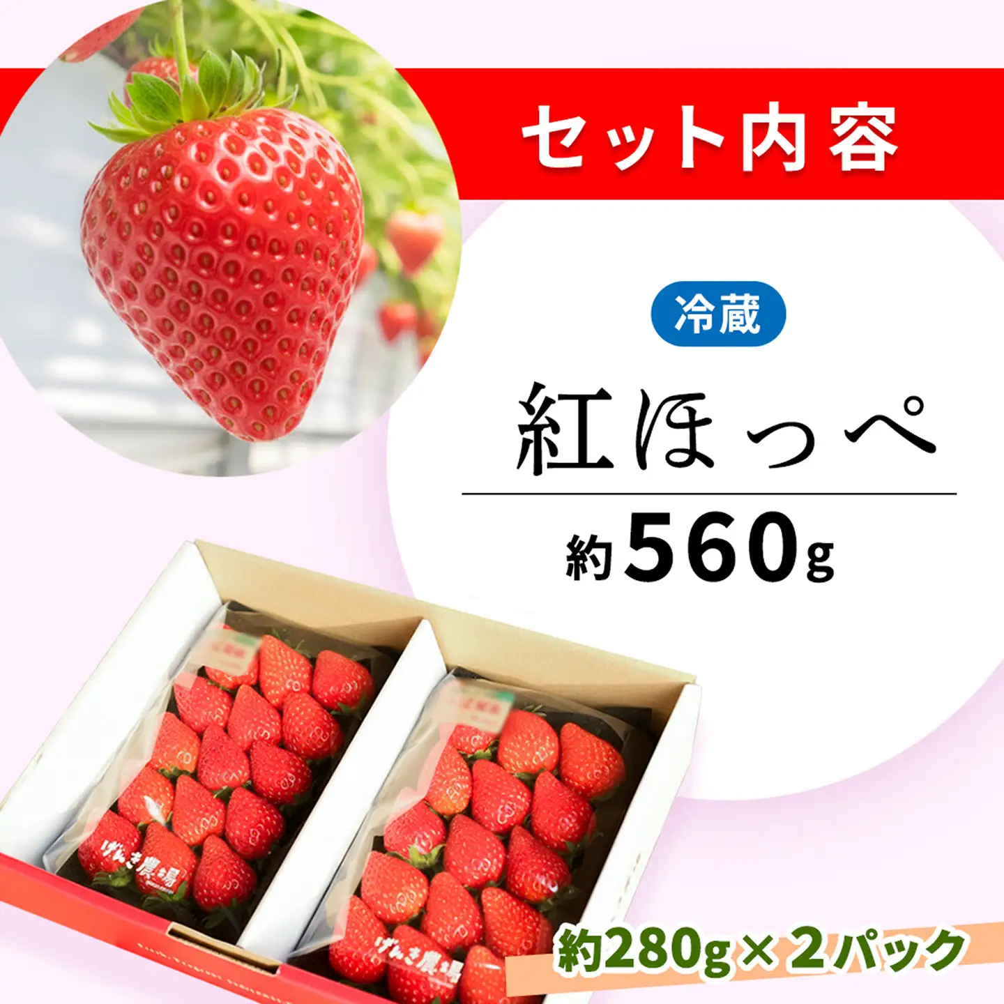 【2027年3月発送】【先行予約】【農場直送！】紅ほっぺ(約280g×2P) K100095