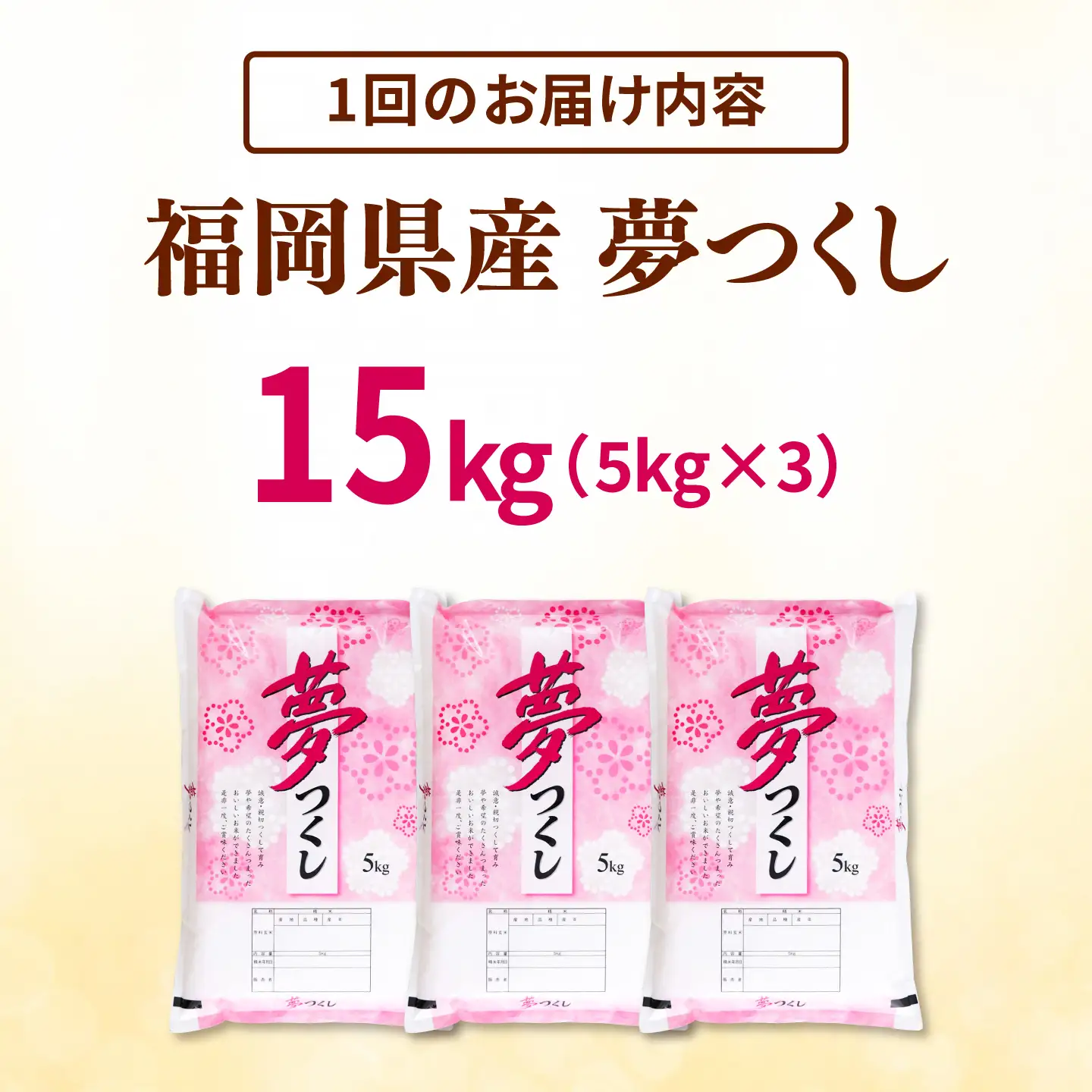 全9回定期便】【令和8年度産】福岡県産米 夢つくし 15kg(5kg×3袋) 精米