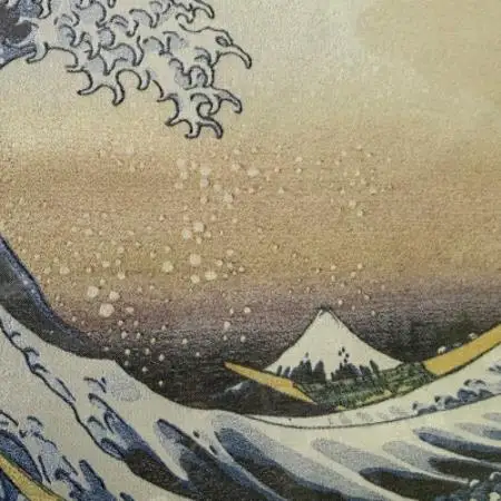 写真織絵画(神奈川沖浪裏) シルク100% 大切な人への贈り物にも【京都府与謝野町】【1776501】