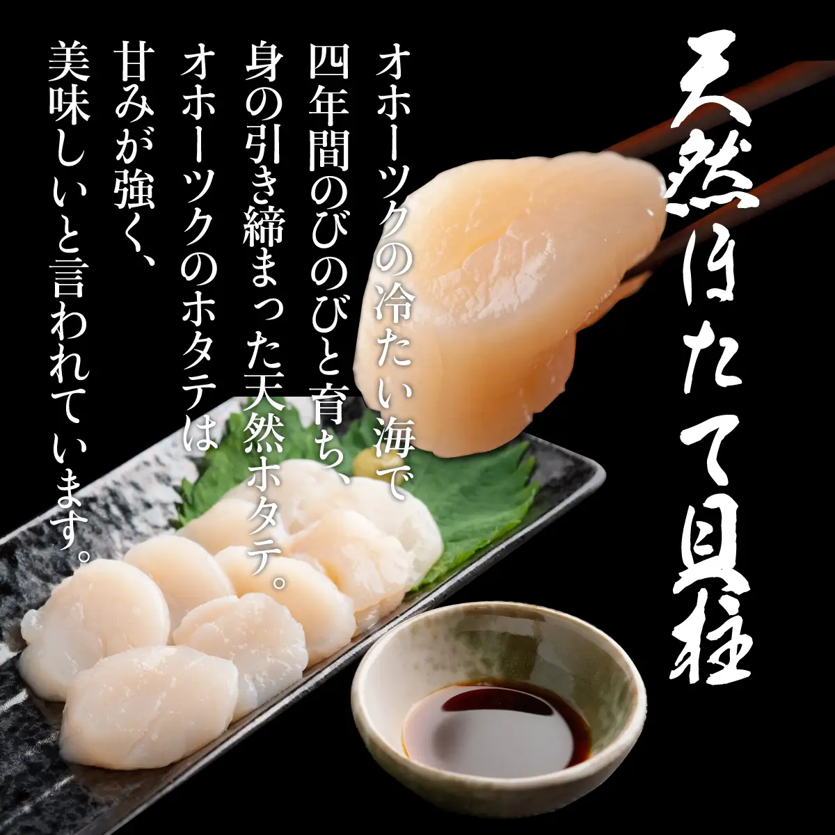 北海道産 天然ほたて貝柱 1kg（60～80粒程度）冷凍1kg×1袋（チャック付き袋入り・網走加工）ABAE022