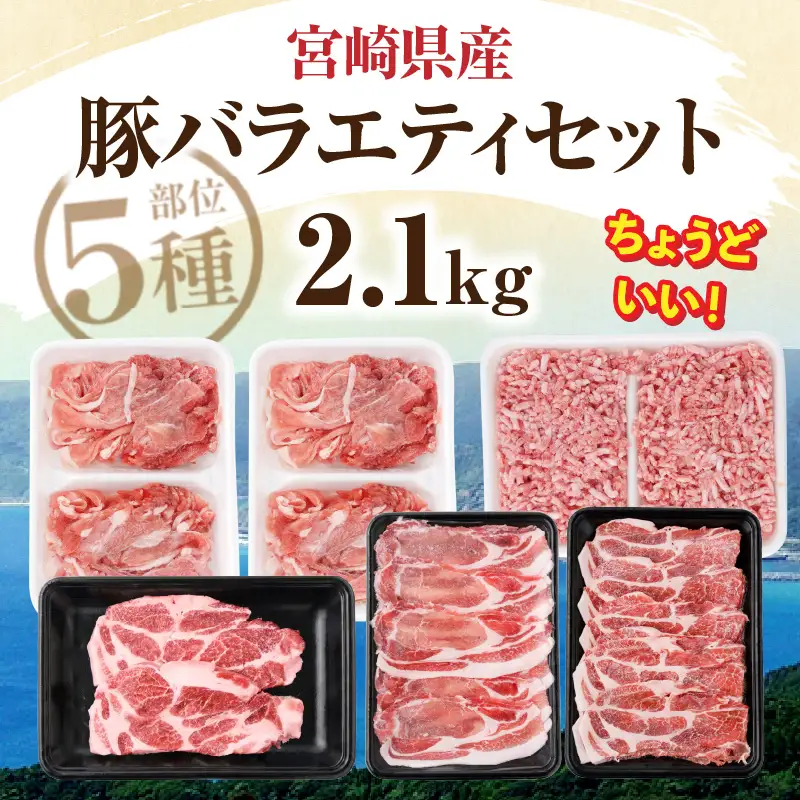 《2026年11月発送》宮崎県産豚バラエティー2.1kgセット_K033-051-11