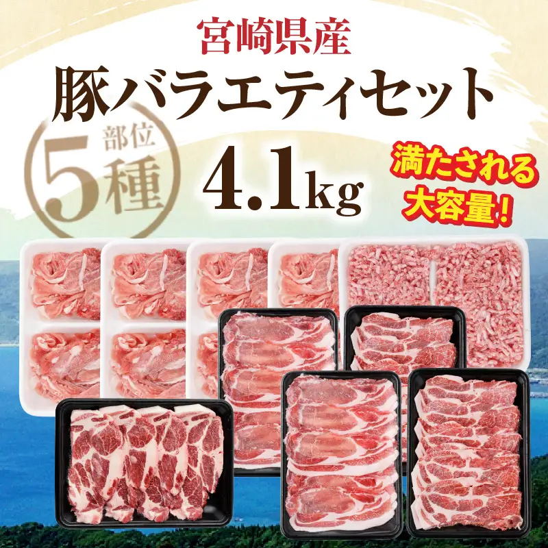 《2026年11月発送》宮崎県産豚バラエティー4.1kgセット_K033-057-11