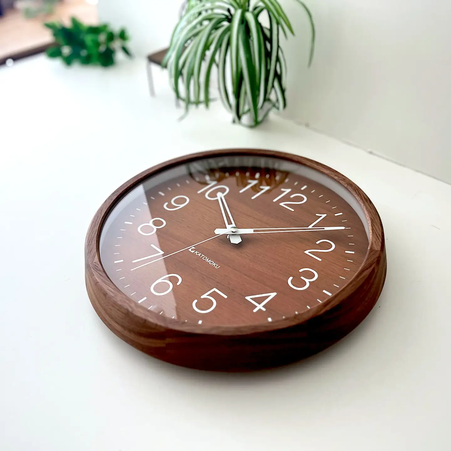 KATOMOKU muku clock 2 ウォールナット km-46WARCS 木製 SKP電波時計