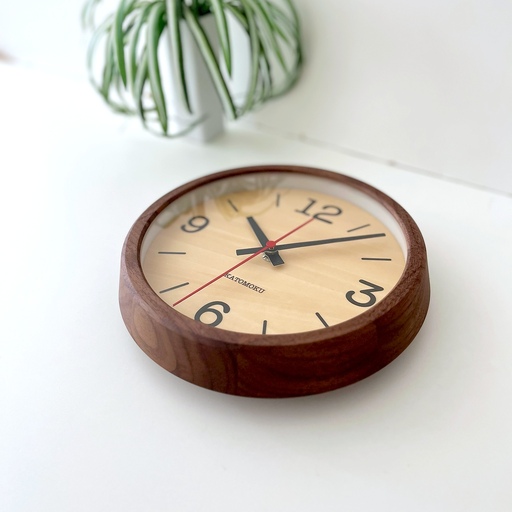 KATOMOKU muku clock 21 ウォールナット km- 136WARCS 木製 SKP電波
