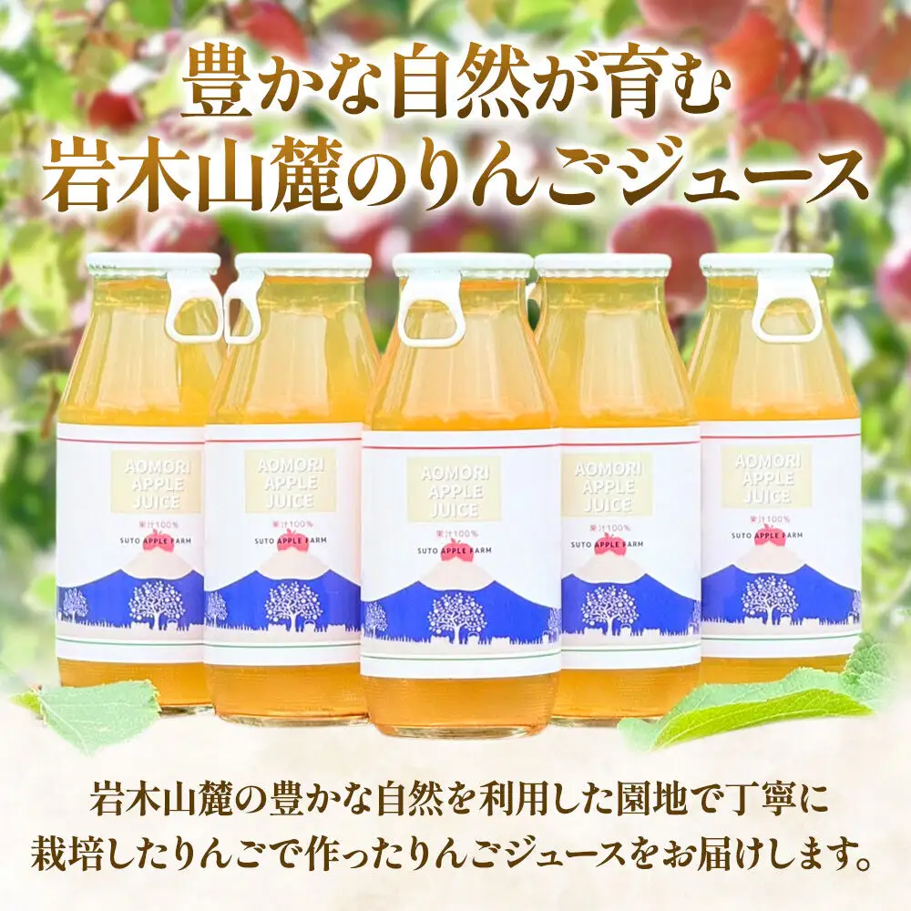 りんごジュース 180ml×10本 ストレート果汁100％ 須藤アップルファーム