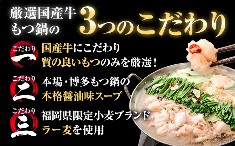 もつ鍋 もつ鍋セット 6人前 醤油味 国産牛小腸100％使用 送料無料《7-14日以内に出荷予定(土日祝除く)》