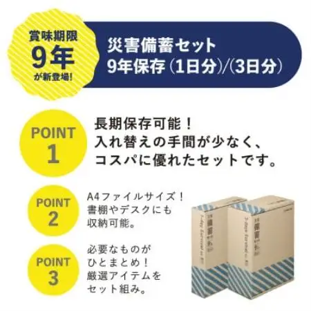 災害備蓄セット9年保存(3日分) BCS-500【1776529】