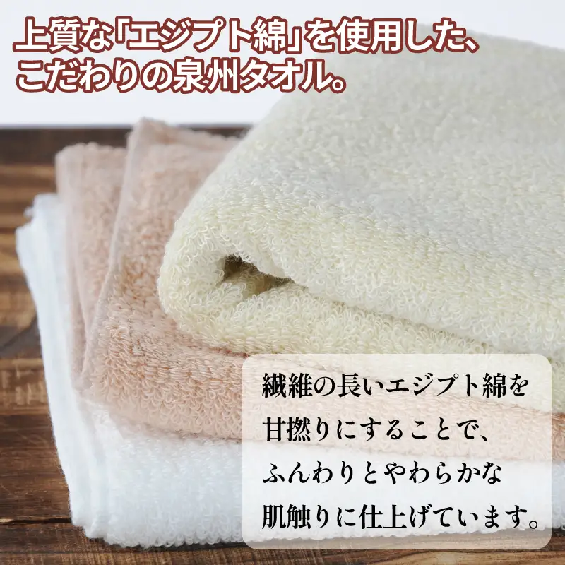ナイルフェイスタオル 3枚セット(アソート) エジプト綿 泉州タオル