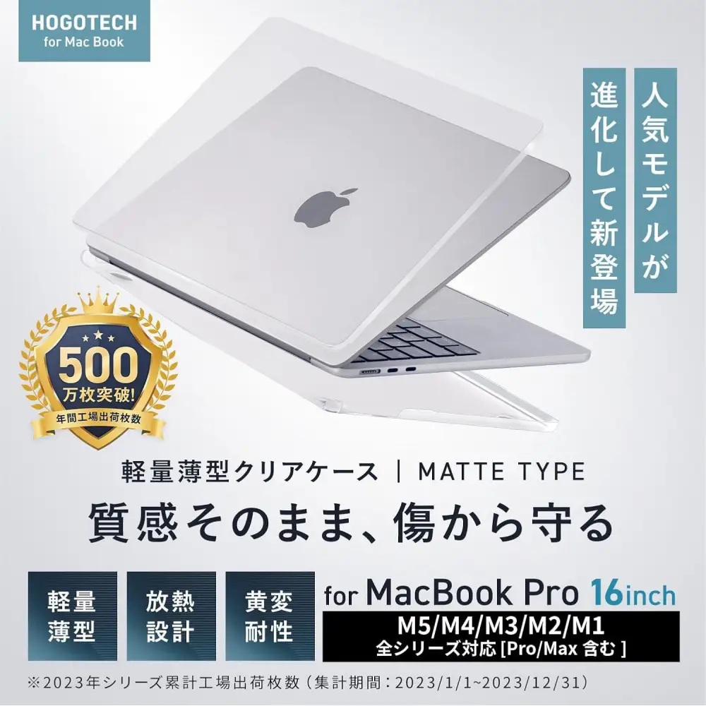 【堺市企画】Macbook カバー Pro16inch マットクリア HOGOTECH