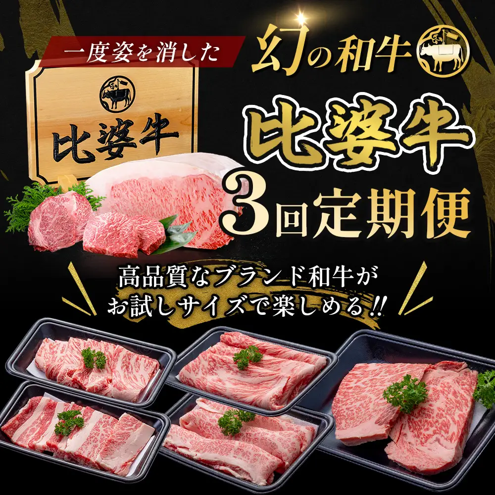 比婆牛 牛肉 3回 お試し定期便