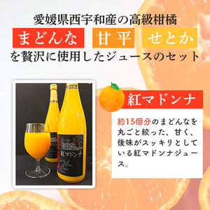 愛媛県西宇和産 紅マドンナ、甘平、せとかジュース ３本セット MMH0004