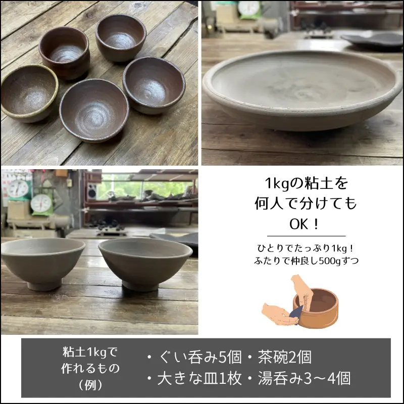 三国窯 備前焼陶芸体験チケット 粘土1kg付き