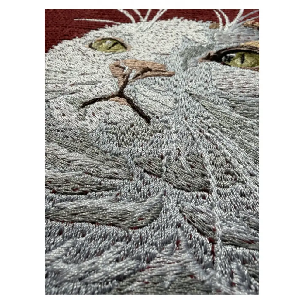 【完全オーダーメイド】ペットフォト刺繍クッション Cue by青久商店 自社ラボ一貫制作・高精細仕上げ ラージサイズ