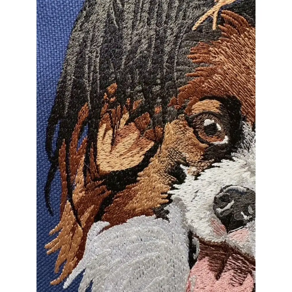 【完全オーダーメイド】ペットフォト刺繍アートパネル 自社ラボ一貫制作・高精細仕上げ「Cue by青久商店」 S6サイズ　F8サイズ