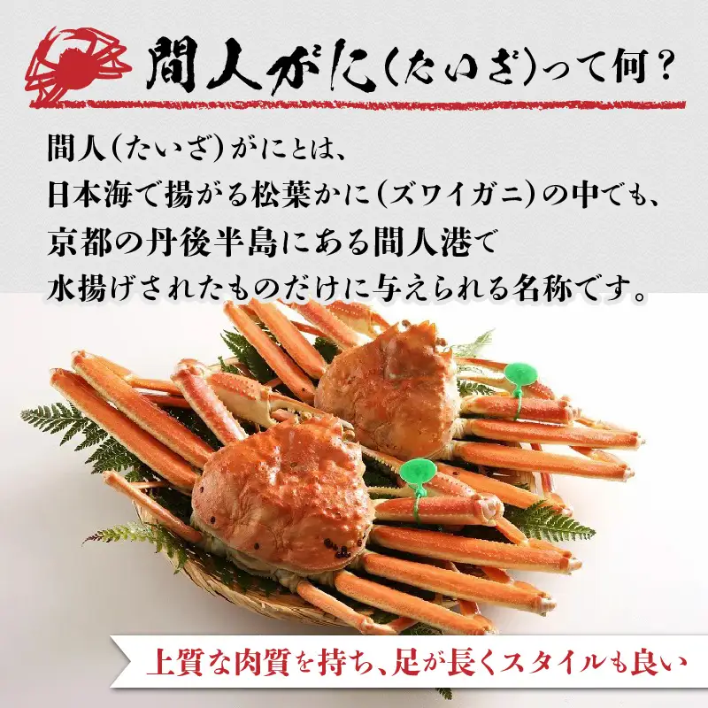 （訳あり）茹で間人がに 2匹 Bセット　1/10～1/21発送予定