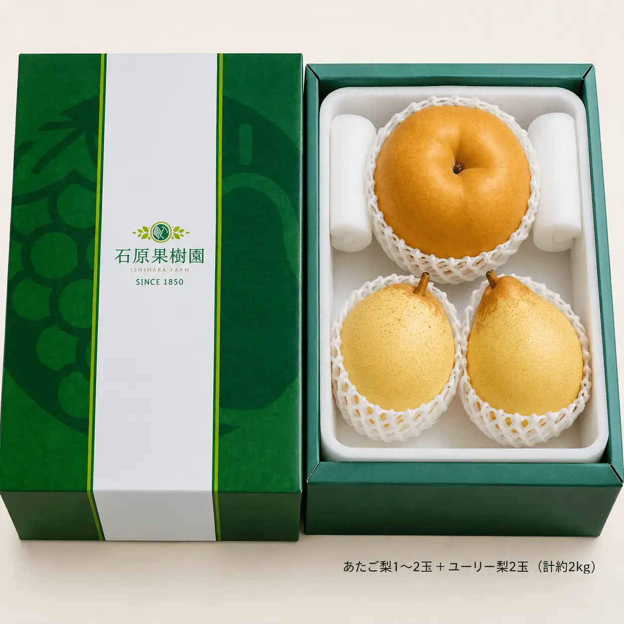 梨 詰め合わせ あたご梨1～2玉 ヤーリー梨2玉 計2kg 贈答箱 岡山県産 【ishk022-01】