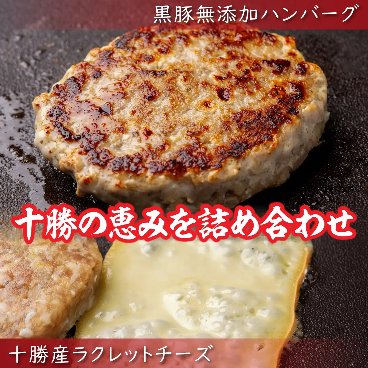 【定期3ヶ月】黒豚無添加ハンバーグ＆十勝産ラクレットチーズ 150g×6+84g SKN117