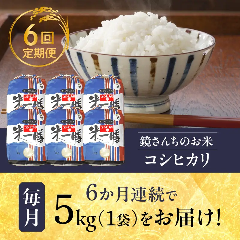S050-007-R8-T06_【定期便6回】令和8年産 コシヒカリ 精米5kg