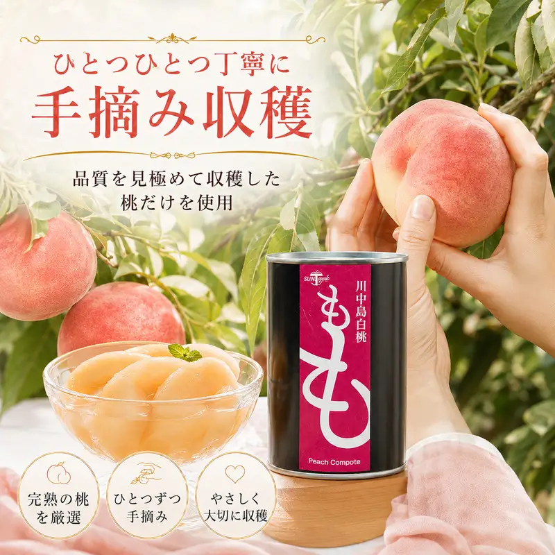 桃のコンポート缶詰 2個セット 【SAN T APPLE】 F41-0172