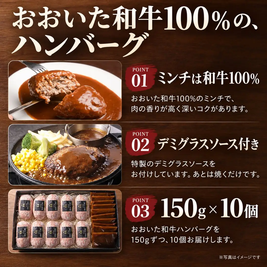 おおいた和牛 ハンバーグセット 合計 1.5kg （150g×10個） デミグラスソース付き | 津久見市