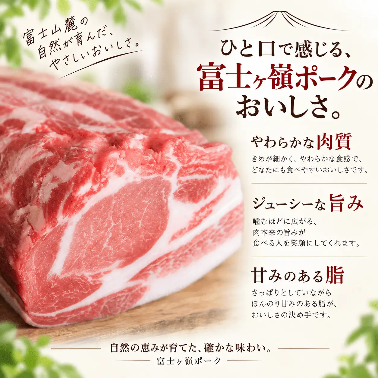 [訳あり]山梨県ブランド豚!!富士ヶ嶺ポーク豚バラブロック　1P(約400g～500g)【mar038】