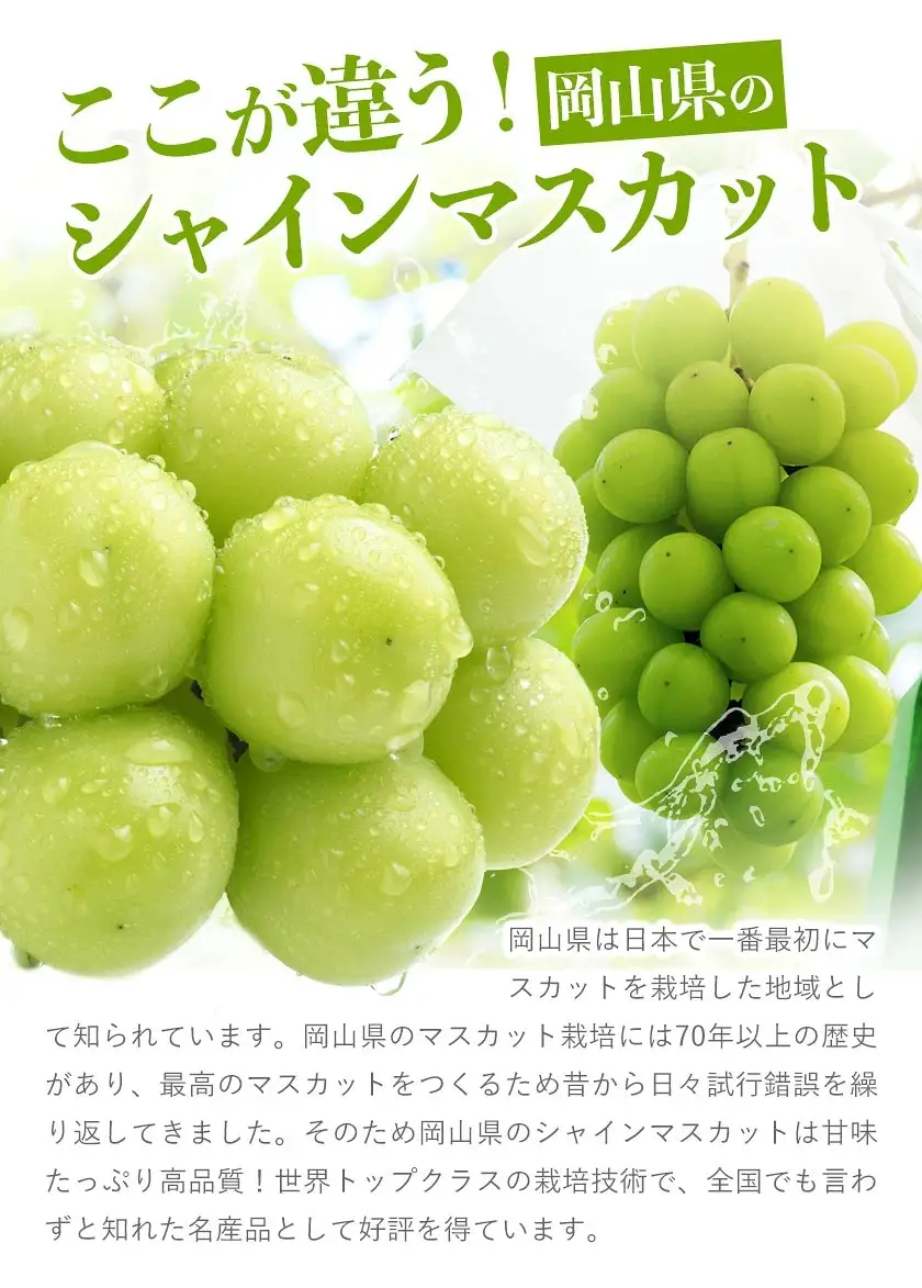 岡山県産 シャインマスカット 1kg  ｼｬｲﾝﾏｽｶｯﾄ