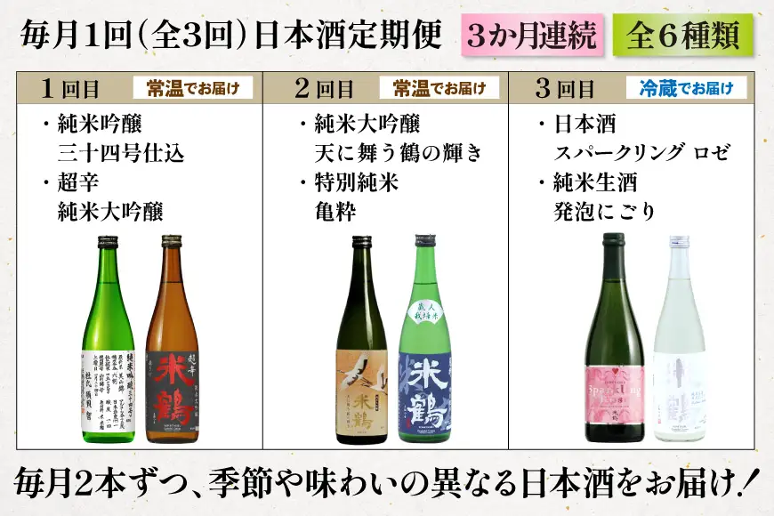 日本酒 3回 定期便 こだわりのお酒定期便