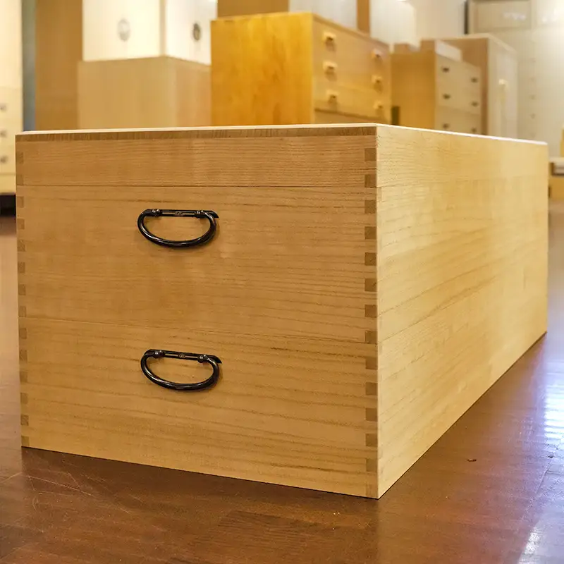 総会津桐 衣裳箱 二段 （会津桐100％使用） 会津桐 総会津桐 衣装 着物 収納 保管箱 家具 伝統工芸 FAG-0115