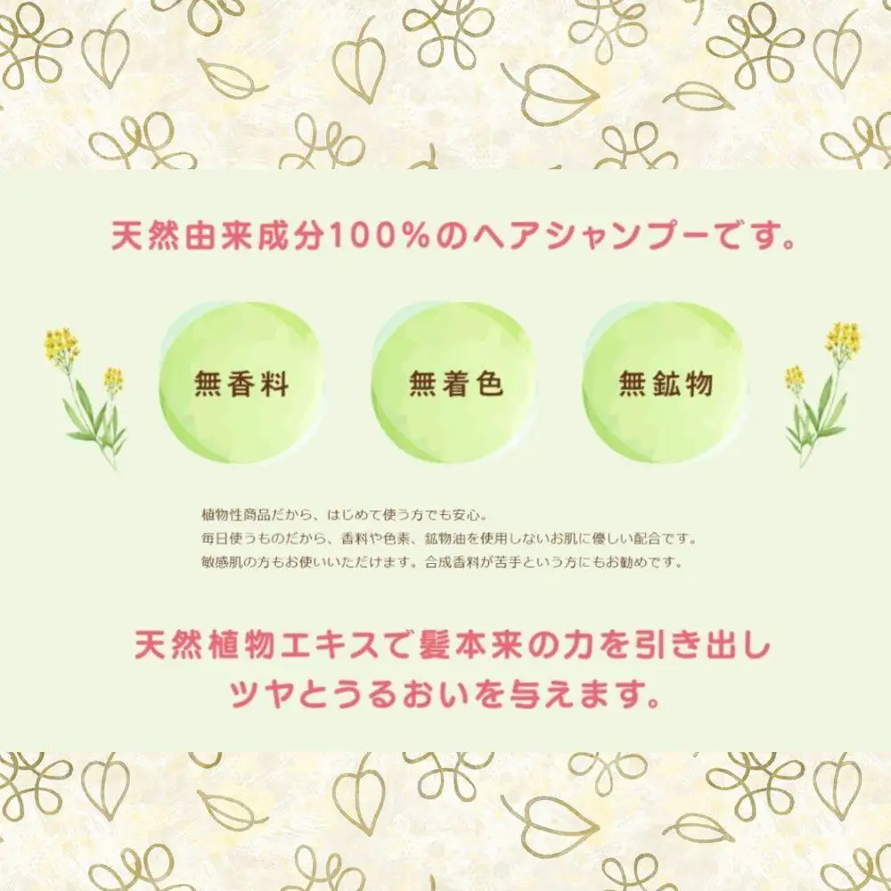 100%天然のヘアシャンプー「夢見るシャンプー」300ml 3本セット