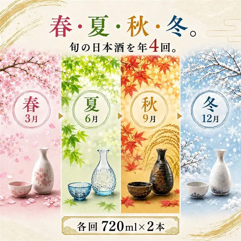 日本酒 定期便 年4回 春夏秋冬 720ml×2本 日本酒