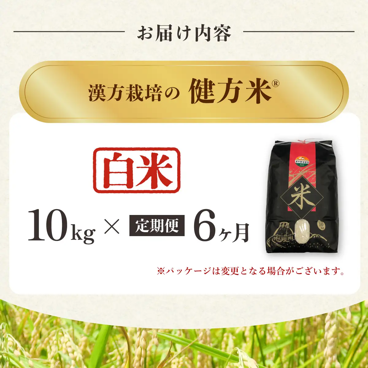 【定期便】 新米 白米 10kg×６回（合計60kg） 健方米 アキサカリ 漢方栽培