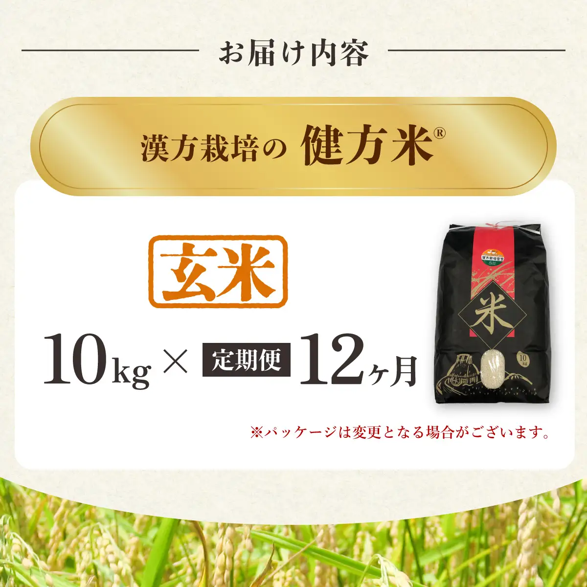 【定期便】新米 玄米 10kg×12回（合計120kg） 健方米 アキサカリ 漢方栽培