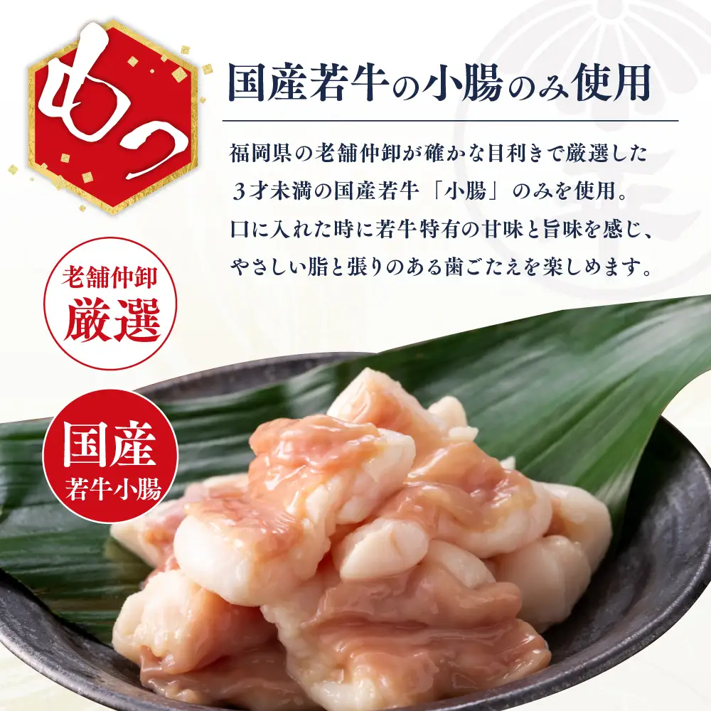 博多菊ひら 厳選国産若牛 もつ鍋セット【こく味噌味2人前×2セット】【BS004】｜もつ鍋 鍋セット モツ もつ 篠栗町